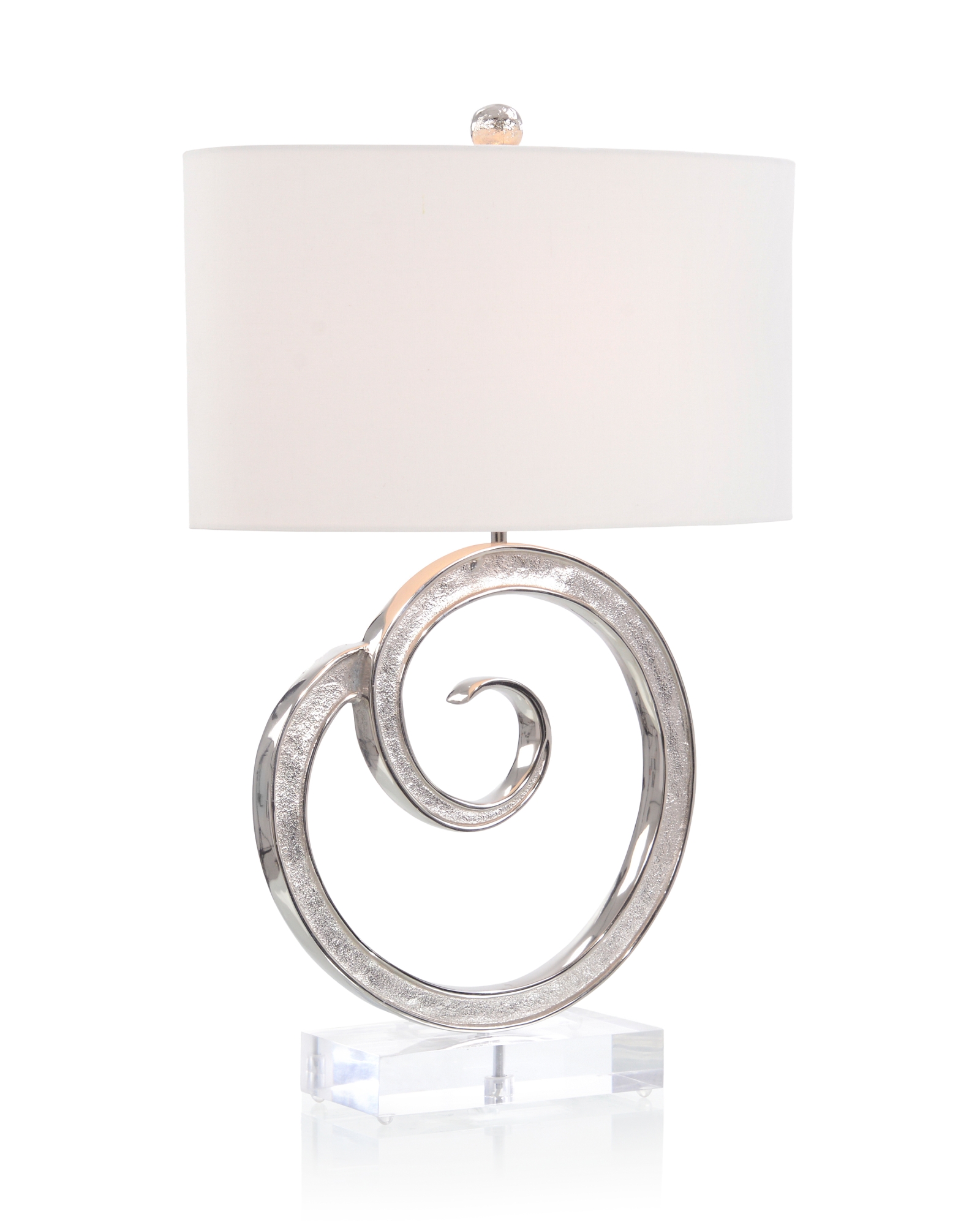 Spiral Nickel Table Lamp