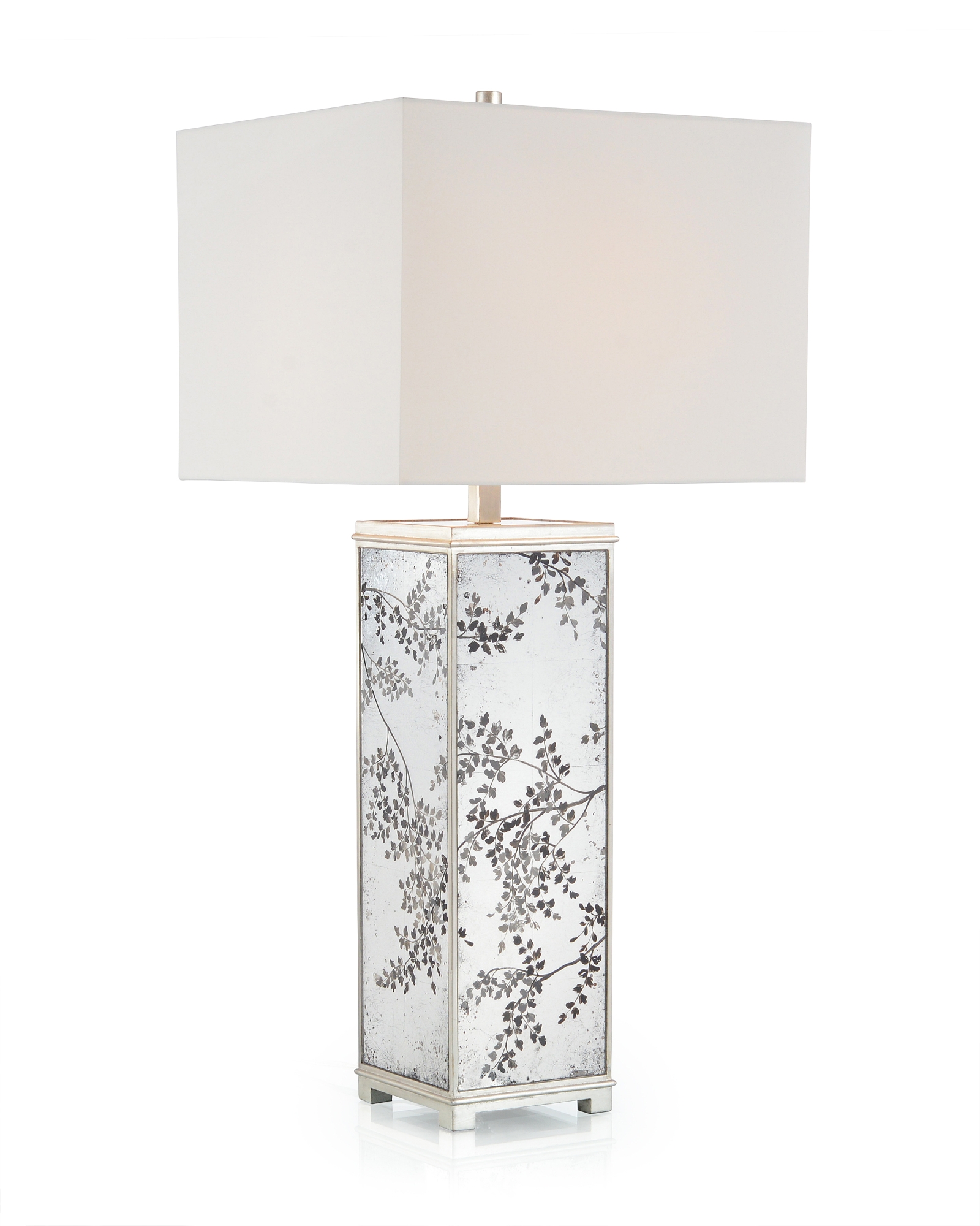 Hand-Painted Bows of Winter Leaves Table Lamp