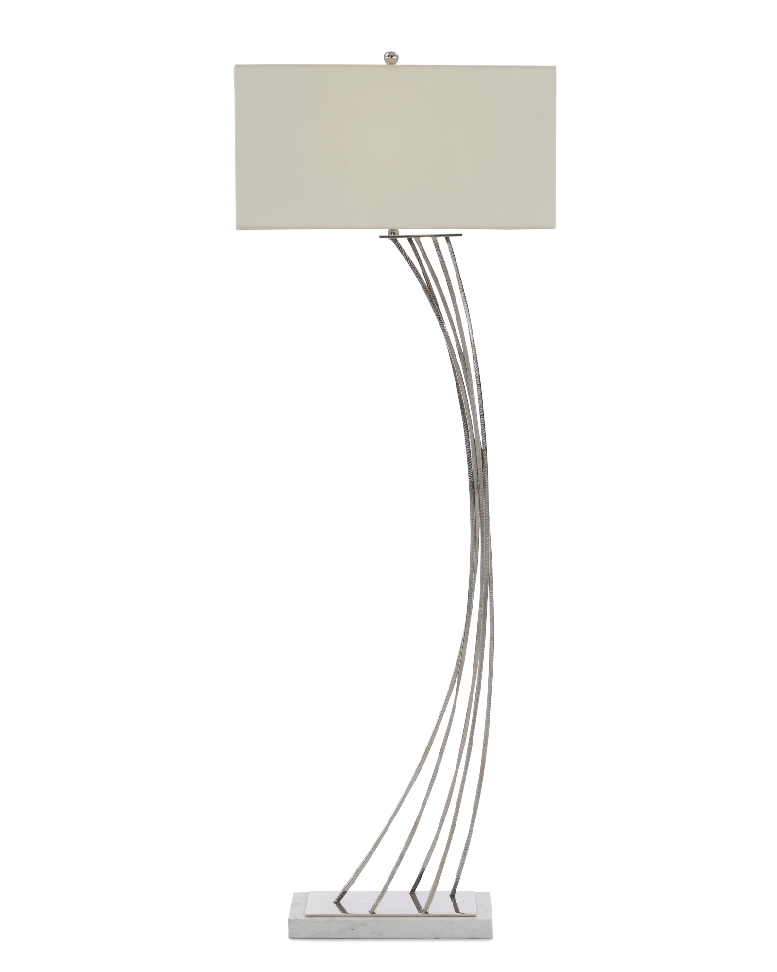 Cambered Nickel Floor Lamp