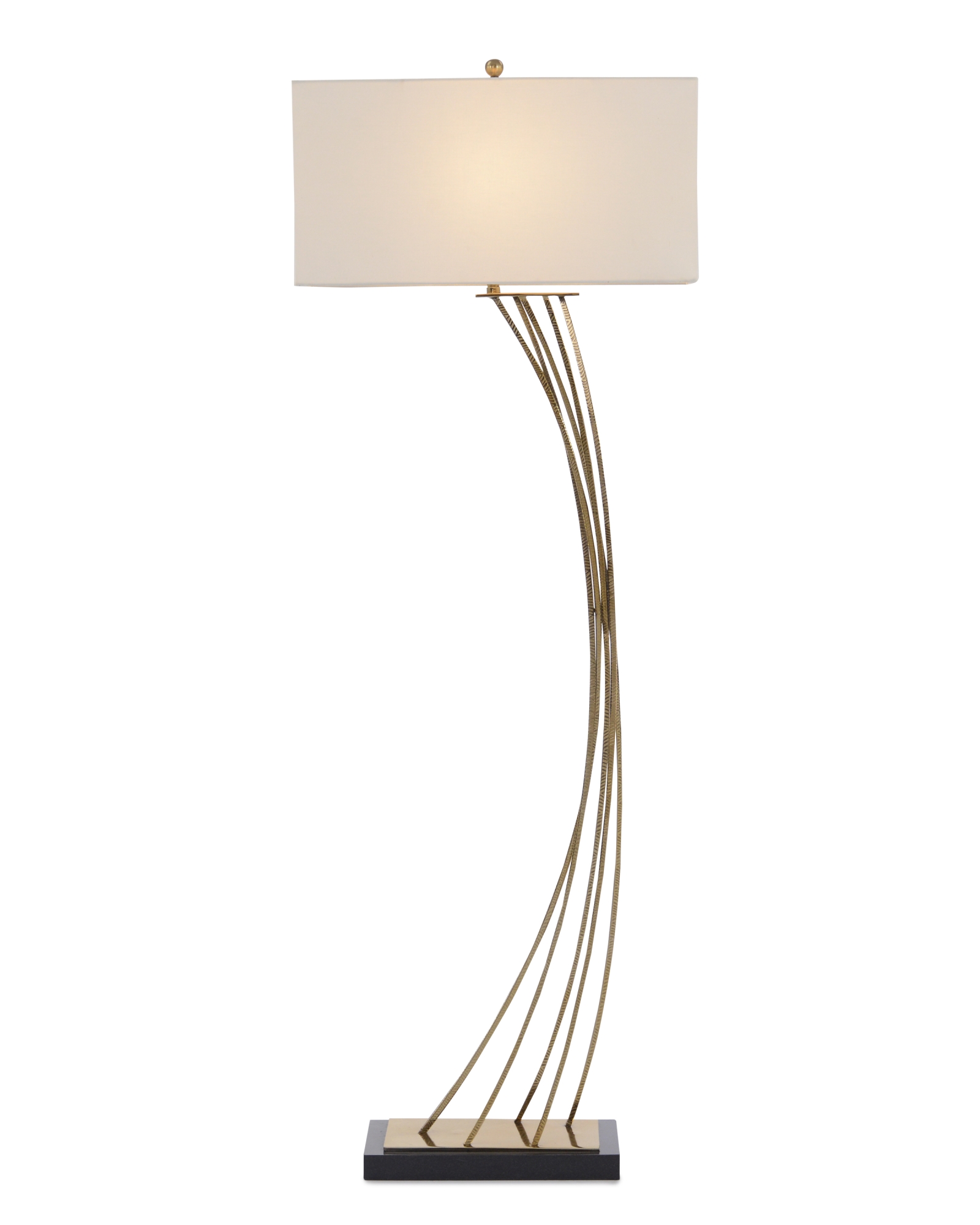 Cambered Brass Floor Lamp