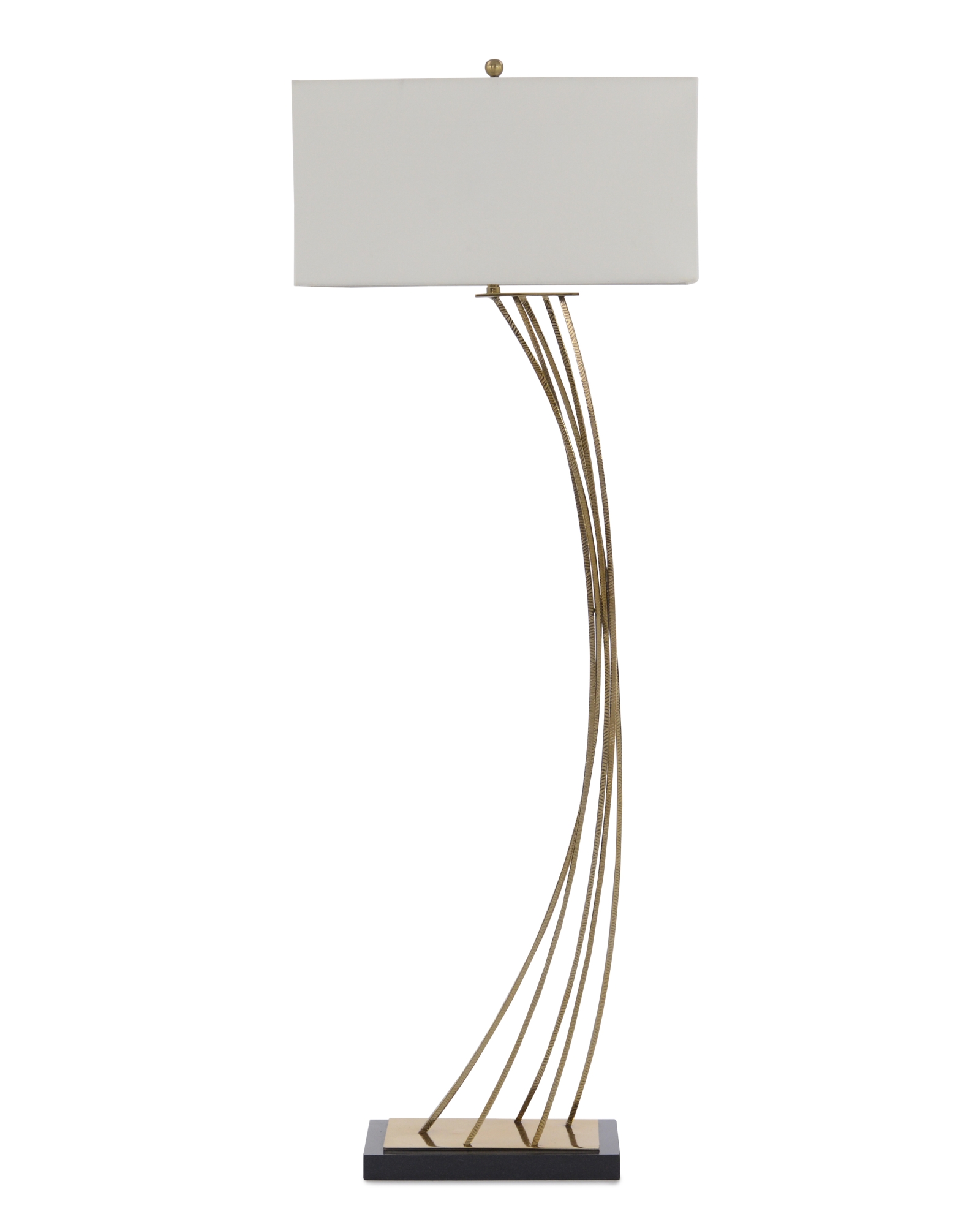 Cambered Brass Floor Lamp