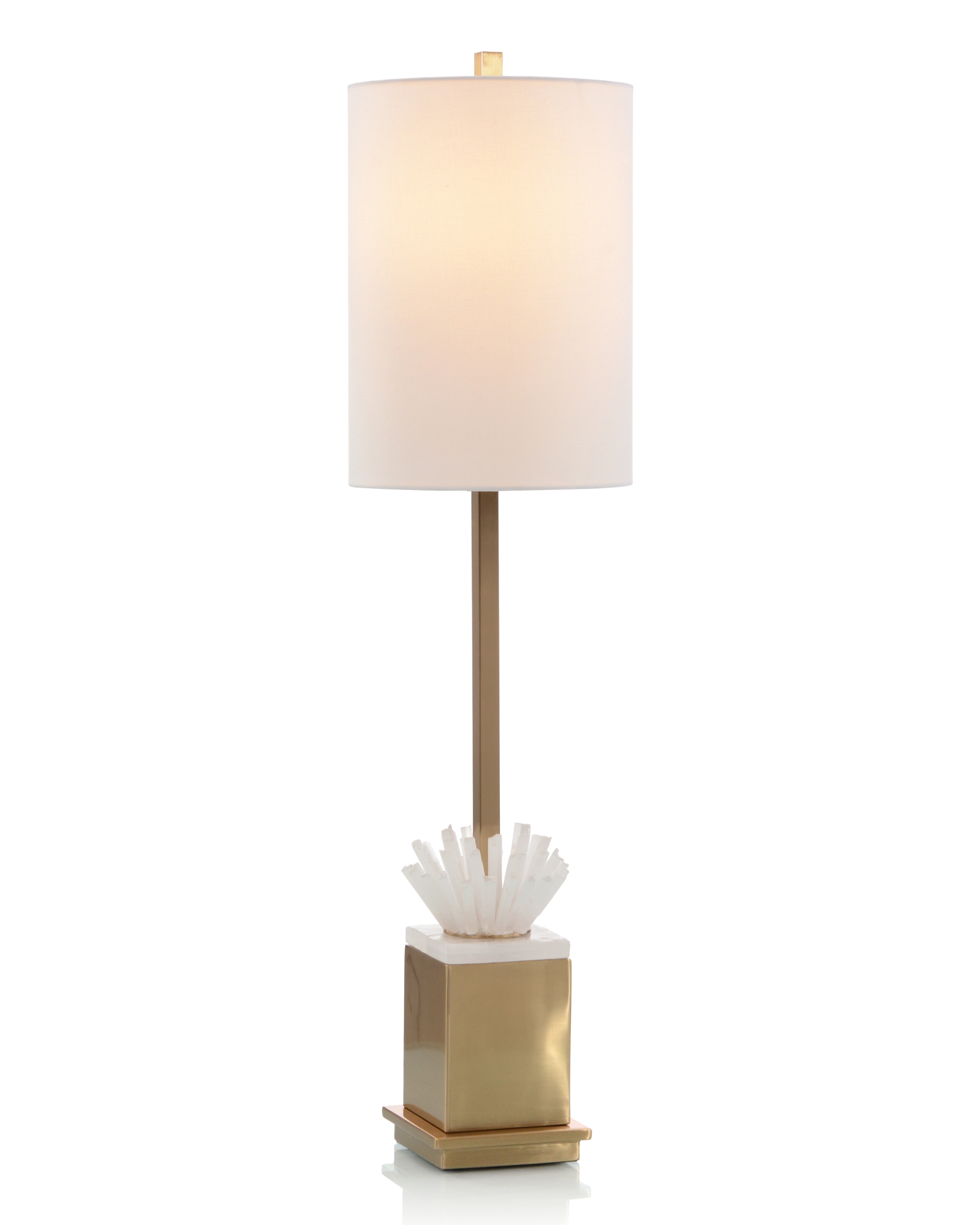 Selenite and Coffee Bronze Buffet Lamp