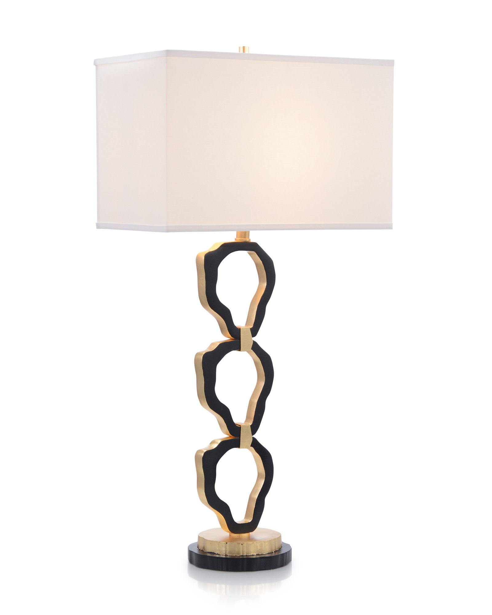 Organic Rings Black and Gold-Leaf Table Lamp