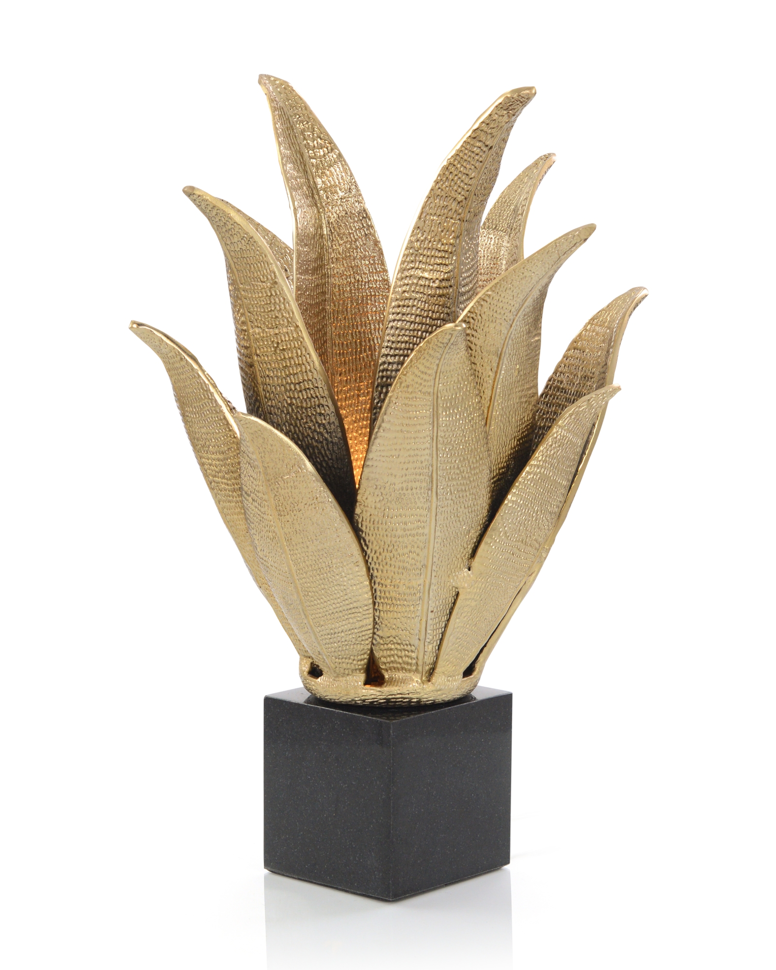 Handcrafted Brass Leaves Accent Lamp