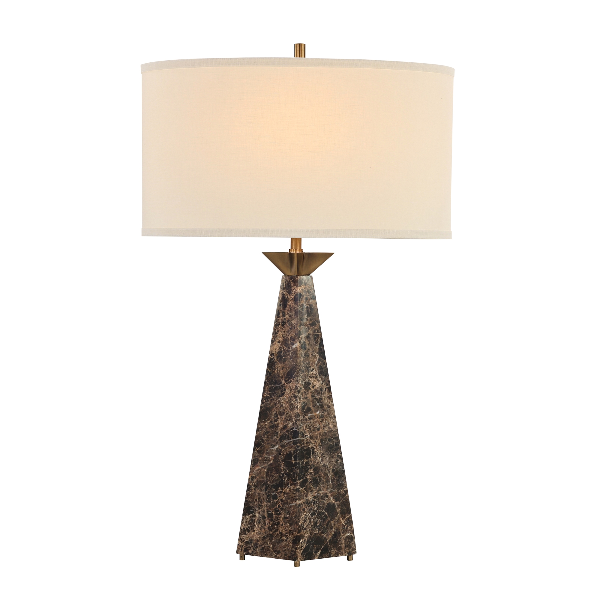 Stone Obelisk Table Lamp, Brown 