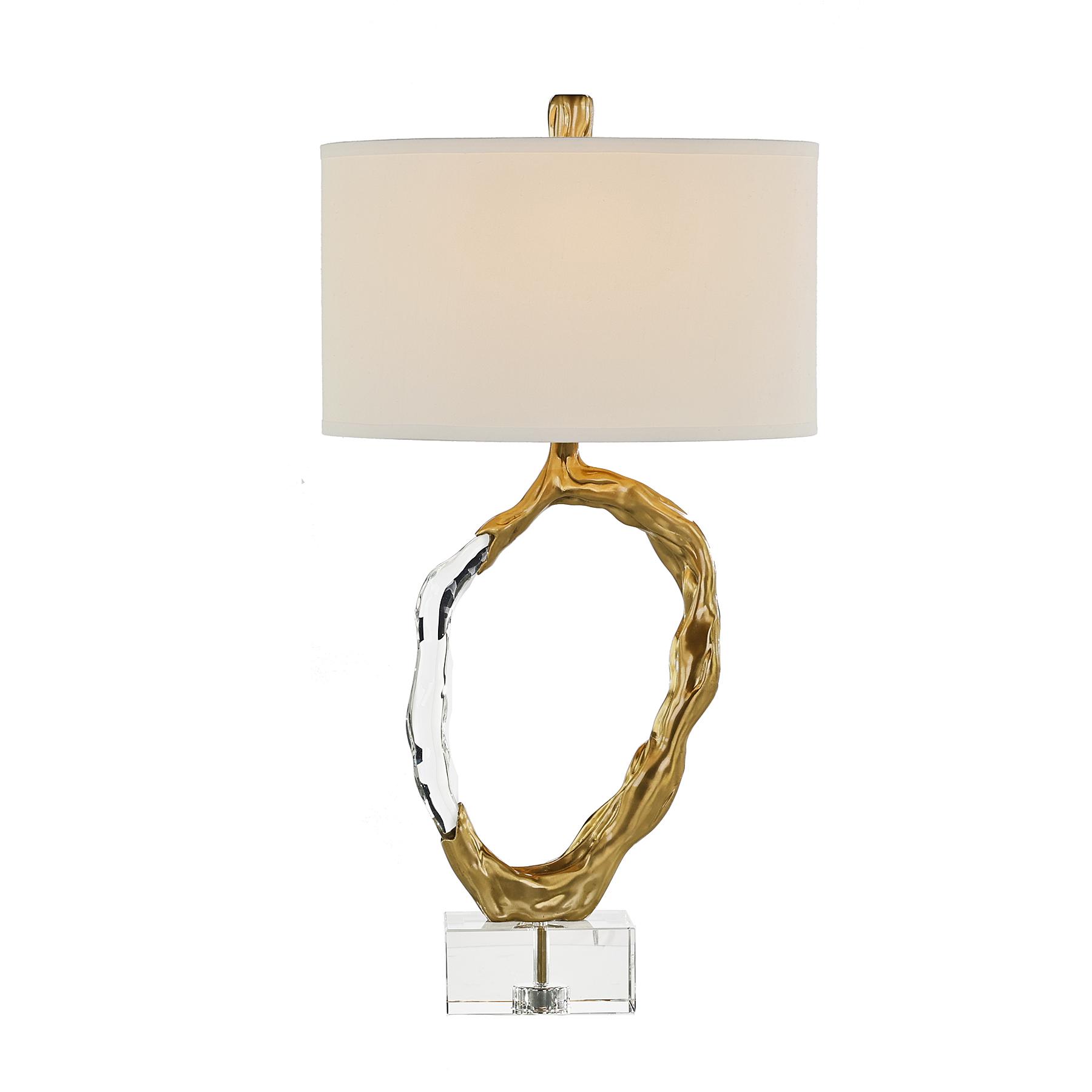 Metallic Ice Table Lamp, Brass 