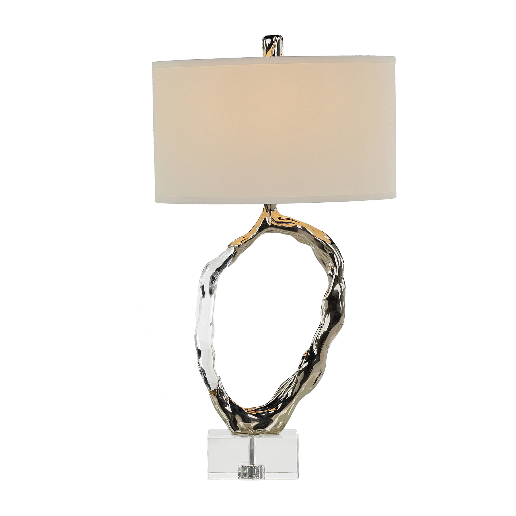 Metallic Ice Table Lamp, Silver