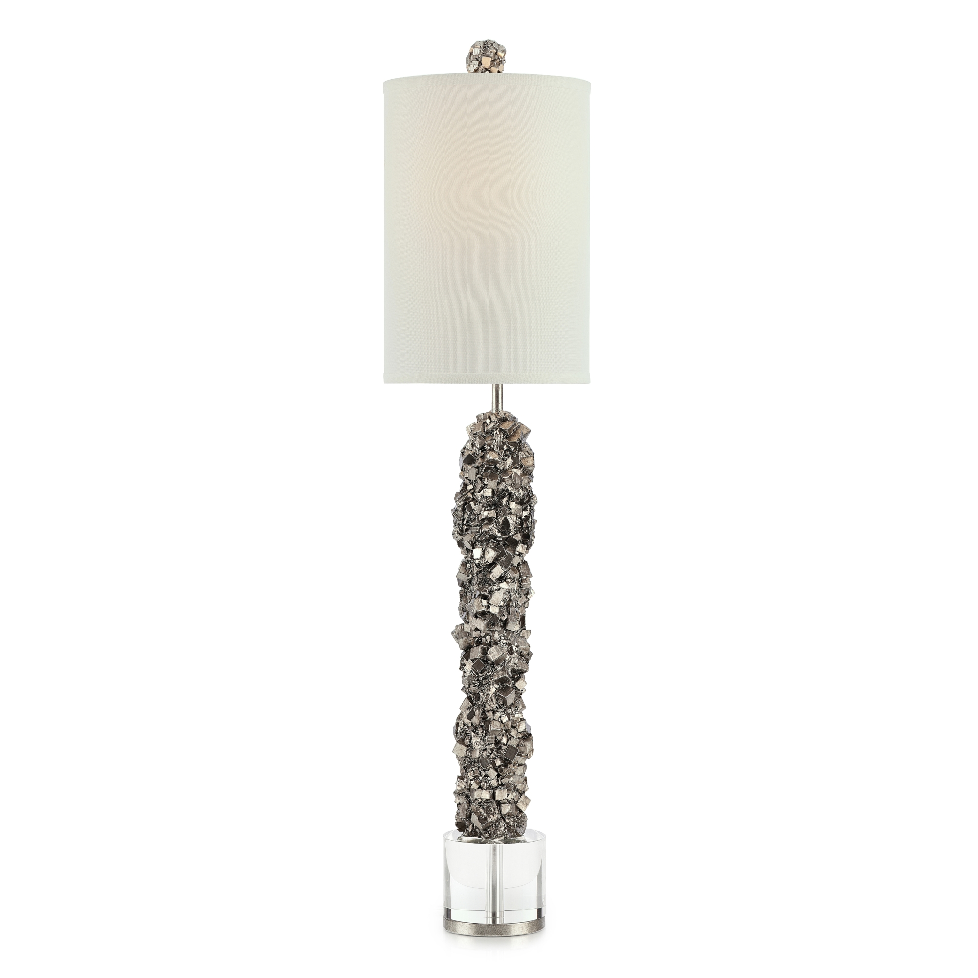 Druse Floor Lamp, Silver